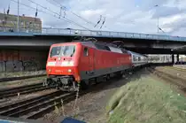 Ankunft einer Reisewagen�berf�hrung am 23.04.2013 in Berlin Lichtenberg Bereich B9 