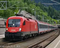 �BB 1116 190 mit �BB EC am 29.07.12 in St. Anton am Arlberg.