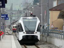 SBB / Thurbo - Triebwagen RABe 526 739-8 bei der einfahrt im Bahnhof Sissach am 07.04.2013
