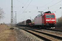 185 139-3 am 04.04.2013 mit einem Mischer in Orschweier.