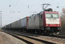 Crossrail 185 594-9 mit einem KLV in Orschweier. (04.04.2013)