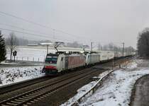 186 285 + 186 288 mit einem Ekol-KLV am 01.04.2013 am B� Vogl.