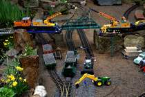 Eine  Luftbildaufnahme  einer Br�ckenbaustelle. 27.04.2013  gegen 10:58 Uhr aus einer alten Mi 6 aufgenommen.  