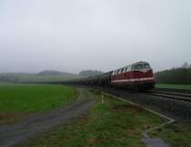 118 770-7 der MTEG durfte am 27.04.13 den Leerkesselzug von Marktredwitz nach Plauen/V. bringen. Hier zusehen in Drochaus/V.