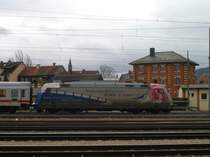 101 060-2 als Schublok am IC, bei der Einfahrt in Lichtenfels am 11.04.13