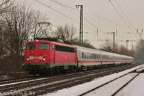 110 437-1 mit IC in D�sseldorf-Oberbilk am 26.01.13.
