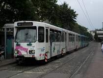 Ein VGF Ptb Wagen Doppelzug am 09.07.11 in Frankfurt Deutsche Nationalbibliothek 
