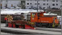 Tm 2/2 113 und Xk9144 in Pontresina. (15.04.2013)