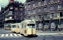 Kbenhavn / Kopenhagen KS SL 16 (Dwag-GT6 890) Vester Voldgade / Rdhusplads (: Rathausplatz) am 24. April 1970.
