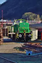 R�ckansicht der 295 049 der BEG in Brohl am 14.4.2013