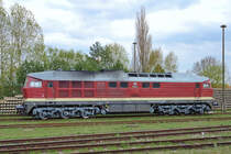 Abgestellte WFL-Lok 92 80 0231 012 8 D-WFL auf dem Sd-Bahnhof in Neustrelitz. - 29.04.2013
