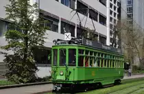  Dante Schuggi  Be 4/4 450 auf einer Extrafahrt kurz vor der Haltestelle Gewerbeschule. Die Aufnahme stammt vom 254.04.2013.