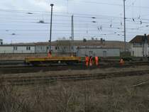 Gleisarbeiten,am 16.April 2013,in Bergen/R�gen.