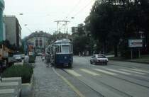 Z�rich VBZ Tram 6 (Be 4/4 1401) R�mistrasse / ETH Zentrum im August 1986.