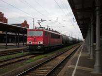Am 23.04.2013 kam 155 189 mit einem Kesselzug durch Stendal.