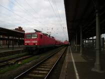 Am 23.04.2013 geschah dem FDL ein kleiner Fehler und schickte den RE 20 statt an Bahnsteig 3 durch das G�terzuggleis in Stendal.143 130 musste so an den Bahnsteig 3 rangieren und verlor noch mehr Zeit. 
