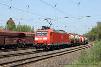 185 025-4 (DB) f�hrt am 4. Mai 2013 um 12:26 Uhr mit einem G�terzug durch Duisburg Entenfang