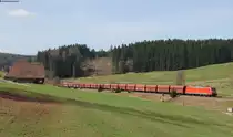 185 003-1 mit dem GM 49364 (Singen(Htw)-Amsterdam Westhaven) bei Stockburg 17.4.13