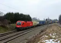 1116 050 mit einem KLV am 01.04.2013 am B� Vogl.