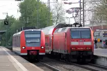 426 526-0 als RB 42 nach Haltern am See und 146 004-7 hinter RE 2 nach D�sseldorf in Recklinghausen 3.5.2013
