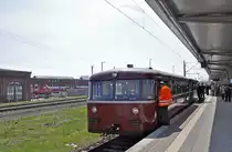 05.05.2013 Bf Wittenberge ; die VT-95-Sonderfahrt der BEF zum Historischen Lokschuppen ist planm��ig eingetroffen.