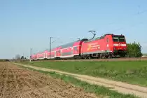 146 110-2 mit einem RE nach Basel Bad. Bf am 25.04.13 bei H�gelheim.