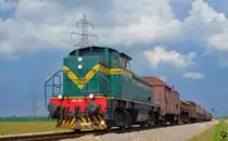 S� 643-028 zieht G�terzug nahe Cirkovce Richtung Pragersko. /8.5.2013