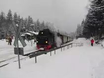 HSB 99 7247-2 mit der HSB 8929 vom Brocken nach Nordhausen Nord, am 29.03.2013 in Schierke.