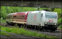 185 538 mit einem Sonderzug nach Oberhof/Th�ringen am 09.05.13 in G�tzenhof 