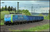 189 802 von PKP Cargo mit Kohlezug nach Ulm am 09.05.13 in G�tzenhof 