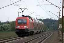 Die S1 auf falschem Gleis in der Nassau Richtung Mei�en , geschoben von 182 027 - 7 am 09.05.2013   gegen 11:39 Uhr.