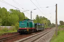 Am 10.05.13 durchf�hrt 204 237-2 der WSET mit einem leeren Autotranportwagen Leipzig-Thekla.