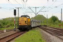203 728 der BLG RailTec GmbH ist am 10.05.13 mit leeren Autotransportwagen in Richtung Eilenburg unterwegs. Hier in Leipzig Thekla.