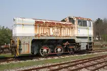 Die einstige OMV Dampfspeicherlok Nr.1 d�rfte auch schon bessere Zeiten gesehen haben. Heizhaus Strasshof am 21.April 2013. 

