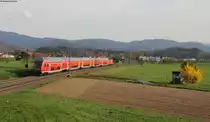 RE 5336 (Basel SBB-Offenburg) mit Schublok 146 116-9 bei Kollmarsreute 17.4.13