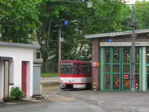 EVAG 520 als sp�tere Linie 6 (Domplatz - Wiesenh�gel), am 16.05.2013 vor Arbeitsbeginn im Betriebshof in der Nordh�user Stra�e.