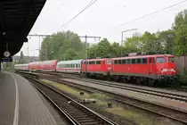 110 406-6 zog am 17.05.2013 den PbZ 2491 durch Osnabr�ck in Richtung Dortmund.