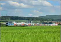 101 042 (ECO2Phant) mit dem EN 453 von Paris nach Moskau. Kerzell 18.05.13