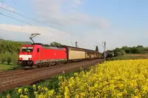 Am 15.Mai 2013 war DBSR E186 334 bei Banteln (KBS 350) mit einem gemischten G�terzug auf dem Weg nach Seelze Rbf.