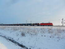 145-CL 015 2005 der HGK mit einem G�terzug Richtung Leipzig, kurz vor Rackwitz. (14.03.2013)