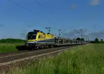 182 582 mit einem BLG-Autozug am 21.05.2013 bei Plattling.