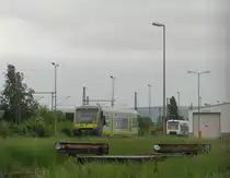 agilis 650.715 (95 80 0650 715-5 D-AGIL) am 22.05.2013 vor dem Bw der Erfurter Bahn in Erfurt Ost.