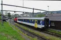 Der ausrangierte A EWI NPZ, 50 85 18-35 005-5, steht abgestellt in der N�he des Bahnhofes St. Gallen St. Fiden, 25.05.2013.