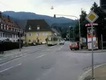 Freiburg im Breisgau VAG SL 2 (GT4 112) G�nterstal, Klosterplatz am 29. Juni 1980.
