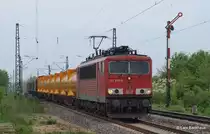 155 006-0 passiert am 07.05.13 mit einem  Frankenwald  gerechtem G�terzug Eggolsheim Richtung N�rnberg.