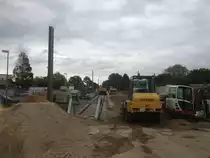 Zuk�nftiger Endhalt  Heinsberg  der Wurmtalbahn Lindern-Heinsberg. Bisher ist Heinsberg als einzige Kreisstand in NRW ohne Bahnanschluss. Der bisherige Busbahnhof wird einige hundert Meter verlegt und entsteht links des neuen Haltepunktes. Insbesondere Berufspendler nach Aachen wird es freuen. Entstanden 05/2013