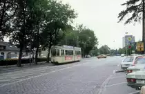 Freiburg im Breisgau VAG SL 4 (GT4 117) Bismarckallee am 29. Juni 1980.