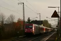 CNL 473 aus Kopenhagen in Richtung Basel mit 101 110 in Freiburg St.Georgen. 9.11.12