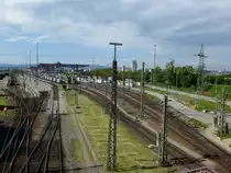 Weil am Rhein, der Umschlagbahnhof an der Stadtgrenze zu Basel/CH ist ein wichtiger G�terbahnhof der Rheintalbahn, Mai 2013