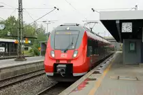 442 242 ist am 27.05.2013 als S 39627 aus Roth im Endbahnhof Feucht angekommen und wird gleich in den Ausweichstutzen wegsetzen um das Bahnsteiggleis f�r die n�chste S-Bahn frei zu machen. Am 26. & 27.05.13 kam es auf Grund von hohem Schadstand bei den Elloks der BR143 kurzfristig zu einem Einsatz eines ET442 auf der N�rnberger S2 um die Zugleistungen nicht ausfallen lassen zu m�ssen, �blicher Weise verkehrt hier die BR143 mit X-Wagengarnituren.